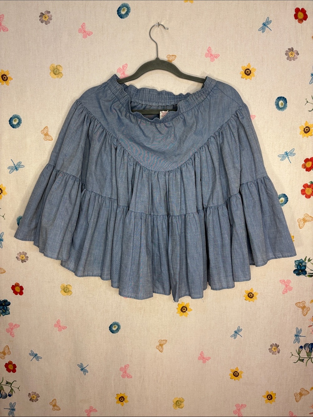 Vintage Midi Tiered Prairie Skirt - Flowy Ruffle Design Rodeo Squaredance Fun - Picture 3 of 9